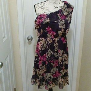 Charlotte Russe floral one shoulder dress
